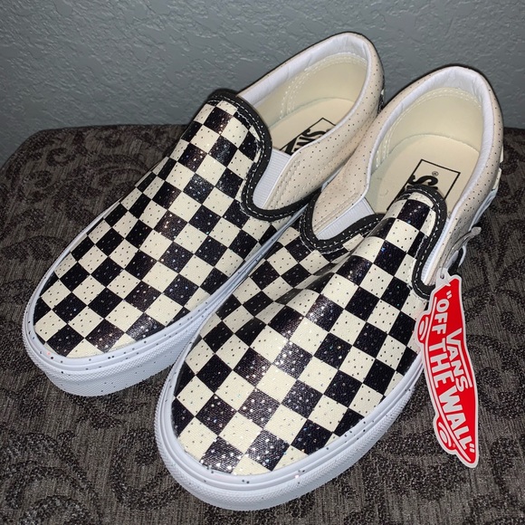 confetti checkered vans